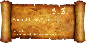 Varajti Béla névjegykártya